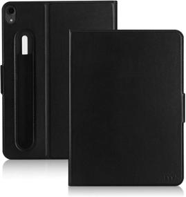 img 4 attached to 📱 FYY New iPad Pro 12.9" 3rd Generation Case 2018 with Pencil Holder [Supports Apple Pencil Charging] Luxury Cowhide Genuine Leather Handcrafted Case, Protective Cover with [Auto Sleep-Wake] Black - Buy Now!