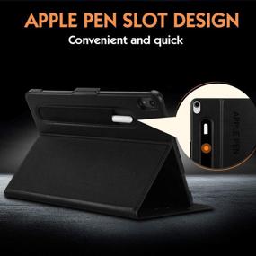 img 3 attached to 📱 FYY New iPad Pro 12.9" 3rd Generation Case 2018 with Pencil Holder [Supports Apple Pencil Charging] Luxury Cowhide Genuine Leather Handcrafted Case, Protective Cover with [Auto Sleep-Wake] Black - Buy Now!