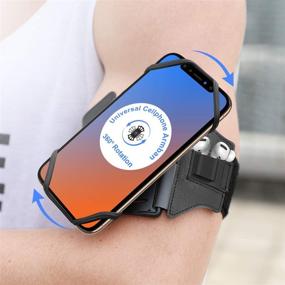 img 3 attached to 🏃 Miracase Upgraded Running Armband with AirPods/AirPods Pro Holder - Detachable, 360°Rotation, Fits All 4-6.5 Inch Smartphones - Ideal for Running, Biking - iPhone, Samsung, All Screen-Friendly