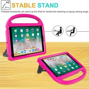 img 2 attached to MOXOTEK Pink Kids Case for iPad 9.7 2018/2017/Air 1/2/Pro 9.7 – Durable Shockproof Protection with Handle Stand & Screen Protector, 5th/6th Generation Apple 9.7 inch Cover