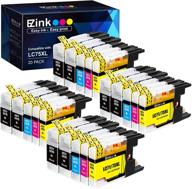 e-z ink (tm) 20-pack replacement ink cartridges for brother lc75 lc71 lc79 xl high yield - compatible with mfc-j6510dw mfc-j6710dw mfc-j6910dw mfc-j280w - 8 black, 4 cyan, 4 magenta, 4 yellow logo