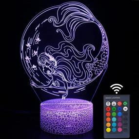 img 4 attached to 🧜 Enhance Your Home Décor with MELAO Mermaid 3D LED Illusion Lamp – Perfect Night Light for Kids, Remote Control & Smart Touch, 16 Color Changing Options – Ideal Mermaid Toys & Gifts for Mermaid Lovers