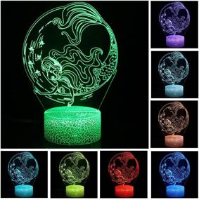 img 3 attached to 🧜 Enhance Your Home Décor with MELAO Mermaid 3D LED Illusion Lamp – Perfect Night Light for Kids, Remote Control & Smart Touch, 16 Color Changing Options – Ideal Mermaid Toys & Gifts for Mermaid Lovers