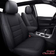 🚙 top-quality coverado full set custom leatherette seat covers for jeep grand cherokee 2011-2021 - waterproof black seat protectors - 5 pieces included logo