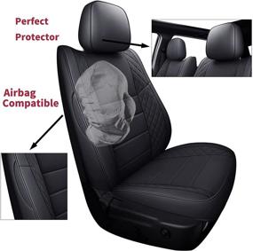 img 1 attached to 🚙 Top-Quality Coverado Full Set Custom Leatherette Seat Covers for Jeep Grand Cherokee 2011-2021 - Waterproof Black Seat Protectors - 5 Pieces Included