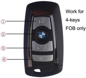 img 3 attached to Velsman Car Smart Key FOB Silicone Case Cover Holder Compatible With BMW Trapezoid Style Key And Wrist Strap – 3 Buttons - Please DOUBLE CHECK Your Key CONFIGURATION AND SHAPE (Black And Red)