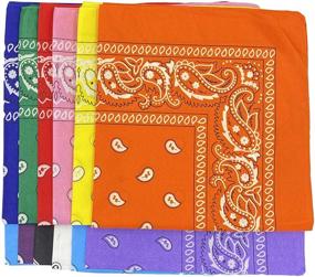 img 4 attached to Assorted Color Paisley Bandana Scarf Set of 12 - GoldenValueable