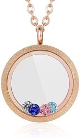 img 4 attached to 📿 Floating Charm Necklace by EVERLEAD: Stainless Steel Locket Necklace with Birthstones and Chain for Enhanced SEO