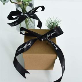 img 1 attached to 🎁 1 Inch Wide Satin Ribbon Roll Black 50 Yards: Ideal for Wedding, Birthday, and Valentine's Day Decorations, Floral Packaging, Gift Wrapping, and DIY Crafts