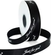 🎁 1 inch wide satin ribbon roll black 50 yards: ideal for wedding, birthday, and valentine's day decorations, floral packaging, gift wrapping, and diy crafts logo