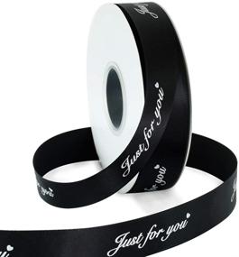 img 4 attached to 🎁 1 Inch Wide Satin Ribbon Roll Black 50 Yards: Ideal for Wedding, Birthday, and Valentine's Day Decorations, Floral Packaging, Gift Wrapping, and DIY Crafts