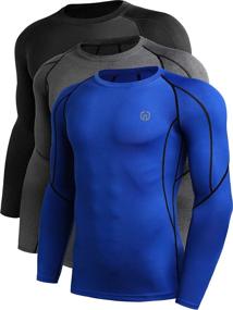 img 4 attached to 👕 Neleus Men's 3-Pack Dry Fit Long Sleeve Compression Workout Running Shirts