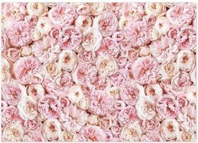 img 4 attached to Funnytree Blush Rose Floral Backdrop for Photography - Flower Photo Background | Bridal Baby Shower, Valentine's Day Wedding, Lover Birthday Party Decoration Banner | Photobooth Studio Prop 7x5FT