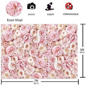 img 2 attached to Funnytree Blush Rose Floral Backdrop for Photography - Flower Photo Background | Bridal Baby Shower, Valentine's Day Wedding, Lover Birthday Party Decoration Banner | Photobooth Studio Prop 7x5FT