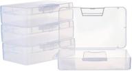 📦 benecreat 4 pack large clear plastic storage boxes - 5.5x3.5x1.5" container with hinged lid for small craft accessories, office supplies, and clips logo