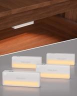 🔦 yeelight infrared sensor light: rechargeable led drawer light with warm white glow - ideal for closet, wardrobe, cupboard, drawer - 4 pack, 2700k логотип