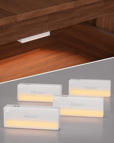 img 4 attached to 🔦 YEELIGHT Infrared Sensor Light: Rechargeable LED Drawer Light with Warm White Glow - Ideal for Closet, Wardrobe, Cupboard, Drawer - 4 Pack, 2700K