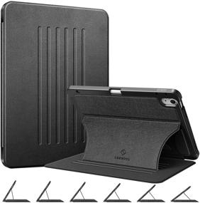 img 4 attached to CaseBot Magnetic Stand Case for iPad Air 4th Generation 2020 - Multi-Angle Shockproof Rugged Soft TPU Cover with Pencil Holder, Auto Wake/Sleep - Black