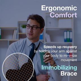 img 3 attached to Adjustable Arm Support Sling and Immobilizer for Broken Bones, Dislocation, and Sprains in Collarbone, Forearm, Shoulder, Elbow, or Wrist - Ideal for Men and Women, Left or Right Arm