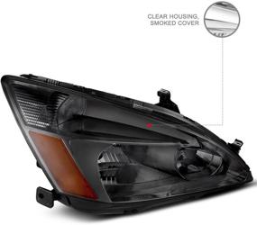 img 3 attached to Фара AUTOSAVER88: замена фары OE для Accord 2003-2007, хромированный корпус и дымчатая линза.