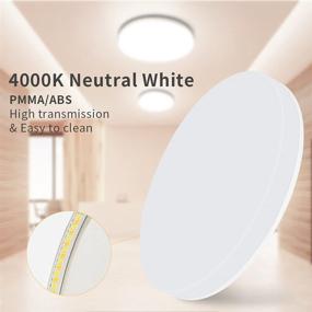 img 2 attached to 💡 LED Flush Mount Ceiling Light Fixture | 11 Inch, 20W, 4000K Daylight | ETL Certified, Waterproof IP44 | Ideal for Kitchen, Bathroom, Hallway, Bedroom | Energy-Efficient & Bright | 180W Equivalent