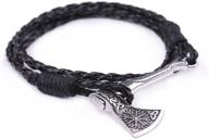 🪓 likgreat viking perun's axe helm of awe talisman leather rope bracelets: anchoring strength and style logo