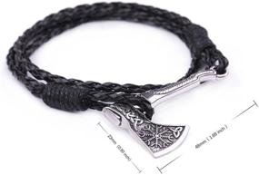 img 2 attached to 🪓 LIKGREAT Viking Perun's Axe Helm of Awe Talisman Leather Rope Bracelets: Anchoring Strength and Style