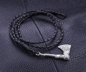 img 3 attached to 🪓 LIKGREAT Viking Perun's Axe Helm of Awe Talisman Leather Rope Bracelets: Anchoring Strength and Style