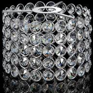 modern crystal lamp shade ceiling light fixture for living room, bedroom, and bathroom, warm white lighting, bulb not included (silver, 7 x 7 x 4.3 inch) logo