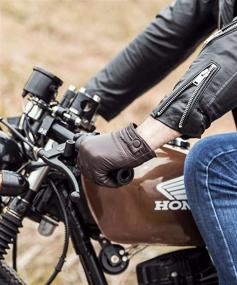 img 2 attached to YISEVEN Men's Sheepskin Leather 🧤 Motorcycle Gloves & Mittens: Premium Touchscreen Accessories