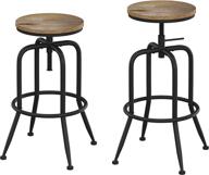 🪑 stylish set of 2 fashionoda industrial bar stools: height adjustable metal swivel barstools with footrest - 21-30 inch seat height, black logo