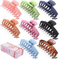 🦋 gqlv 8pcs large hair claw clips for women: 4.4 inch big banana clips for thick & thin hair - nonslip, stylish butterfly hair barrettes & fashion accessories for girls logo