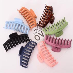 img 1 attached to 🦋 GQLV 8PCS Large Hair Claw Clips for Women: 4.4 Inch Big Banana Clips for Thick & Thin Hair - Nonslip, Stylish Butterfly Hair Barrettes & Fashion Accessories for Girls