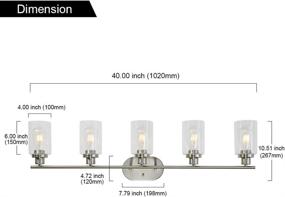 img 1 attached to Stylish and Functional: VINLUZ 5 Light Modern Bathroom Vanity Lighting with Clear Glass Shade in Brushed Nickel Finish