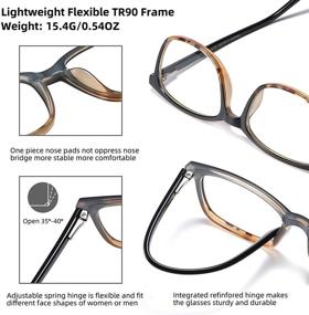 img 2 attached to Blue Light Blocking Glasses For Women Men Computer Glasses TR Lightweight Blue Ray Filter Anti Eye Strain Non Prescription Fake Glasses Frame Clear Lens 2 Pack (Black+Black With Leopard)