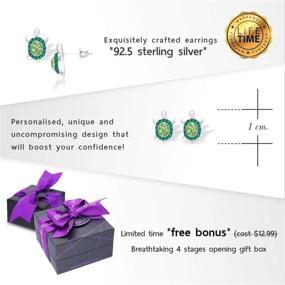 img 3 attached to 925 Sterling Silver Green Crystal Baby Sea Turtle Earring Set - Hypoallergenic Studs for Women, Girls & Kids, Rust-Proof with Free Gift Box for a Special Moment of Love
