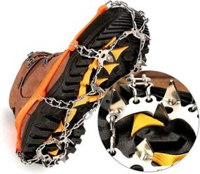img 4 attached to ❄️ LHYSFIY Crampons Snow Grips Ice Cleats for Men & Women - Anti Slip Traction with 19 Stainless Steel Spikes for Hiking, Fishing, Climbing & More!