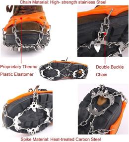 img 3 attached to ❄️ LHYSFIY Crampons Snow Grips Ice Cleats for Men & Women - Anti Slip Traction with 19 Stainless Steel Spikes for Hiking, Fishing, Climbing & More!