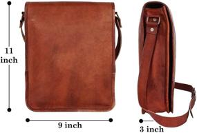 img 3 attached to 👜 Premium Leather Satchel 10.5 iPad Travel Bag - Stylish Brown Crossbody Tablet Purse with Shoulder Strap - Perfect Gift for Men and Women - Fits iPad 8th Generation (11 inches)