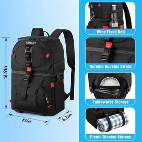 img 1 attached to Versatile Cooler Backpack: Keep Your Food and Drinks Fresh with 5 Ice Packs, Ideal for Work, Hiking, and Camping