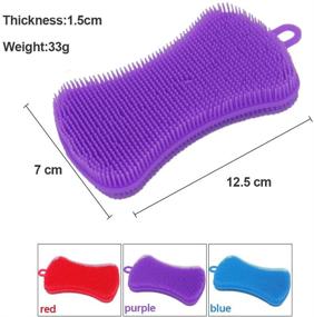 img 2 attached to Set of 3 Silicone Sponges for Cleaning, Scrubbing Dishes, Fruits, and Vegetables – Kitchen Gadgets Brush Accessories (4.3inch)