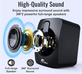 img 3 attached to 🔊 NJSJ 2.0 Wired Desktop Speaker: USB Powered Gaming Speaker for PC/Laptop/Tablets – Volume Control, LED Light, AUX-in – Compact and Powerful Computer Speakers