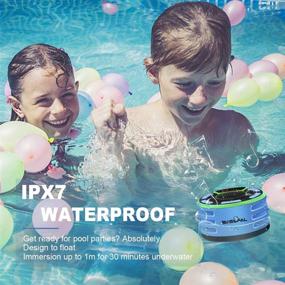 img 3 attached to 🎵 Беспроводная водонепроницаемая колонка BassPal IPX7: Bluetooth портативная душевая колонка с LED-дисплеем, FM-радио, присоской, шоу света, TWS, громким стереозвуком для бассейна, пляжа, домашней вечеринки, путешествий и отдыха на природе.