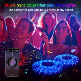 img 2 attached to Transform Your Space with 49.2ft OxyLED LED Strip Lights - Music Sync, Remote Control, RGB Colors - Perfect for Bedroom Decor, Parties & Valentine's Day (3 X 16.4ft)