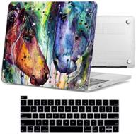 bizcustom hard painting case for macbook pro 16 inch 2019 model a2141 with retina and touch bar id rubberized customize pattern cover and keyboard skin (rainbow horses) logo