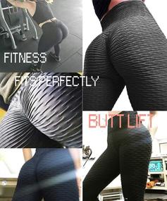 img 3 attached to 🩳 Jenbou High Waist Yoga Pants for Women - Butt Lifting Anti Cellulite Leggings, Tummy Control Workout Sport Tights