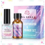 una gella nail primer and dehydrate set - professional fast air-dry acid-free primer prep with nail protein bond for superior bonding of acrylic powder, gel, and nail polish logo