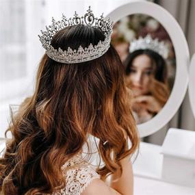 img 2 attached to 👑 Bridal Tiara Crown for Women - Crystal Birthday Crown with Rhinestones, Queen Crown for Wedding, Bridal Party & Pageants, Silver Wedding Hair Accessories for Brides