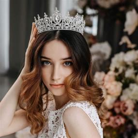 img 3 attached to 👑 Bridal Tiara Crown for Women - Crystal Birthday Crown with Rhinestones, Queen Crown for Wedding, Bridal Party & Pageants, Silver Wedding Hair Accessories for Brides