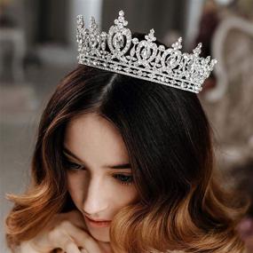 img 4 attached to 👑 Bridal Tiara Crown for Women - Crystal Birthday Crown with Rhinestones, Queen Crown for Wedding, Bridal Party & Pageants, Silver Wedding Hair Accessories for Brides